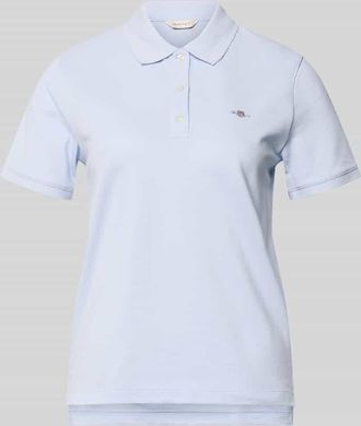 GANT Poloshirt mit Logo-Stitching und Polokragen in Hellblau, Gr&ouml;&szlig;e XXL