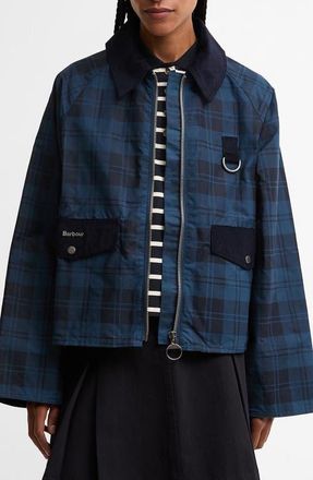 Barbour Baiton Cotton Jacket in Weathered Marine at Nordstrom, Size 12 Us