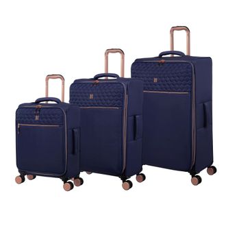 IT Luggage It Luggage Suitcase Lux-lite Divinity Eva - Navy/Rose - Cabin | TJ Hughes Blue