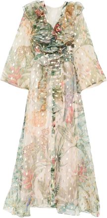 Miau by Clara Rotescu Abito lungo con stampa a fiori - Toni neutri