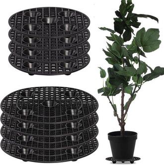 OEM Soportes Para Plantas - Elevadores De Macetas - Protegen El Patio - Previenen La Pudrici&oacute;n - 8 Piezas, 2 Tama&ntilde;os - Negro