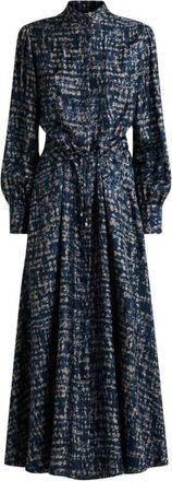 Kiton Zijden jurk met abstract schilderachtig motief - Dames - Maxi kleedjes - Veelkleurig - L - Kleedjes