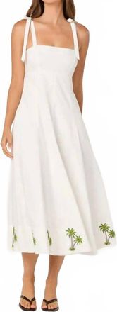 Astr Shiann Embroidered Midi Dress In White