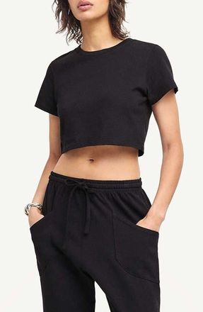 Vitamin A Coast Cotton Crop T-Shirt in Black at Nordstrom, Size X-Small