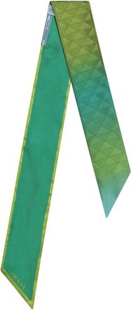 Prada Accessoires, Dames, Groen, ONE Size, Elegante Zijden Foulard Sjaal