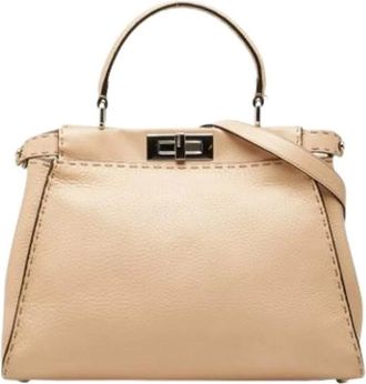 Fendi Pre-owned Handbags, female, Beige, Size: ONE SIZE Pre-owned Vintage Handbag