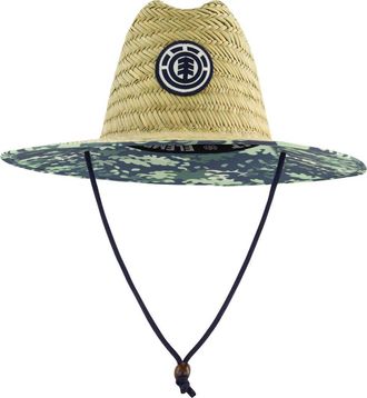 Element Woven Seagrass Lifeguard Hat with Camo Under Brim and Braided Chin Cord in Green at Nordstrom