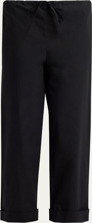 The Row Delano Straight-Leg Cotton Poplin Pants