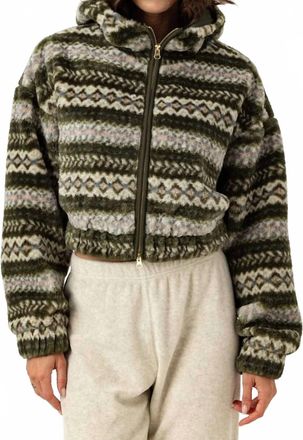 Sundays Bodie Fair Isle Jacket In Forest Green
