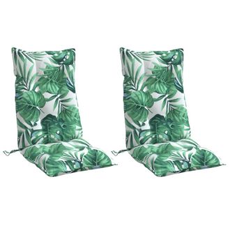 vidaXL Cojines Silla Respaldo Alto 2 Uds Tela Oxford Estampado Hojas Vidaxl