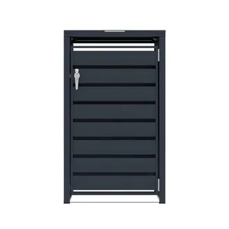 MonsterShop Single Wheelie Bin Metal Storage - Anthracite Grey