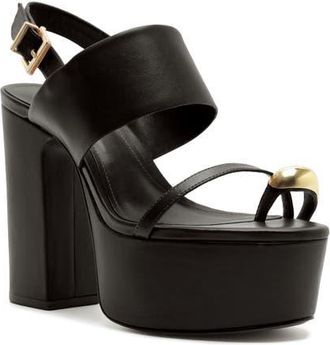 Schutz Mandy Slingback Platform Sandal in Black at Nordstrom, Size 10.5