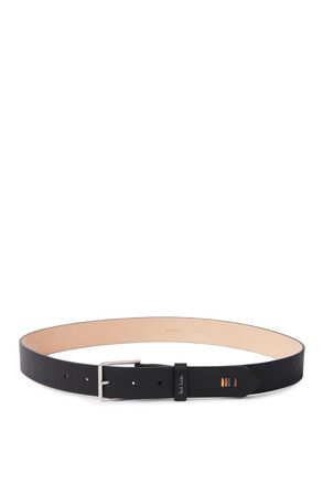 Paul Smith STITCH DETAIL LEATHER BELT Size: 30, colour: BLACK