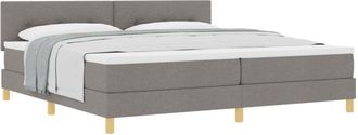 vidaXL Box Spring Bed with Mattress Taupe 200 x 200 cm Fabric vidaXL