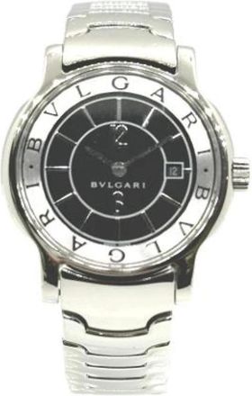 Bulgari Pre-owned Stainless Steel Watch - Dames - Vintage Horloges - Zwart - ONE Size - Vintage