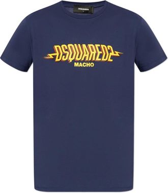 Dsquared2 Heren, Tops, Blauw, Maat: M Katoen