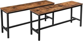 Vasagle 2 sillas de comedor de 108 x 32,5 x 50 cm de color marr&oacute;n r&uacute;stico