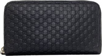 Gucci Black Leather Long Wallet (Bi-Fold) (Pre-Owned)
