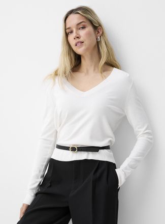 Contemporaine Womens Fluid V-neck sweater
