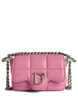 Dsquared2 D2 Statement leren crossbodytas - Roze
