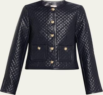 Cinq à Sept Brooke Quilted Vegan Leather Jacket