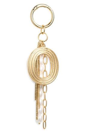 Chelsea28 Initial Faux Pearl Bag Charm in O- White- Gold at Nordstrom