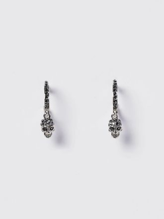 Alexander McQueen Orecchini Skull McQueen in ottone con strass incastonati