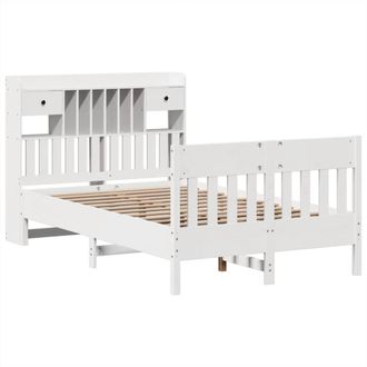 Berkfield Home Decorative Bed Frame without Mattress White 135x190 cm Solid Wood Pine