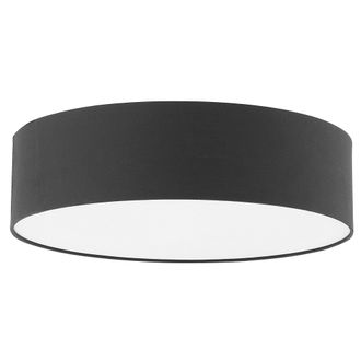 Beliani L&aacute;mpara De Techo Negra Poli Algod&oacute;n Pantalla De Tambor De Tela &Oslash; 45 Cm Boho Moderno Rena