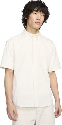 Nike Short Sleeve Seersucker Button-Down Shirt Asia Sizing Phantom FN3223-030