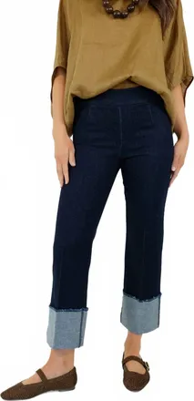 Avenue Montaigne Bonnie Straight Leg Pant In Dark Denim