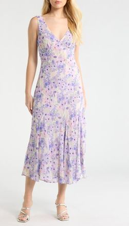 ASTR the Label Symone V-Neck Maxi Sundress in Purple Floral at Nordstrom, Size X-Small