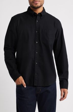 AG - Adriano Goldschmied Dean Classic Fit Button-Down Shirt in True Black at Nordstrom, Size X-Large