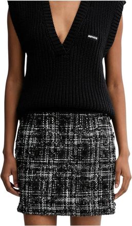 Rotate Boucl&eacute; Minirok - Dames - Korte rokken - Zwart - S - Polyester - Rokken