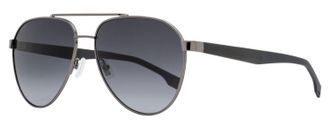 BOSS Boss Mens Carbon Fiber Pilot Sunglasses B1485S PTA1I Ruthenium/Gray 60mm