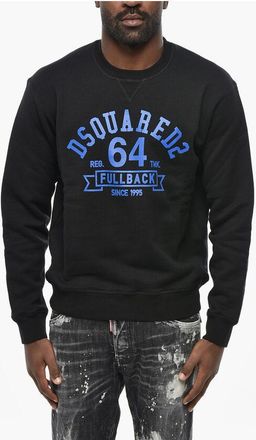 Dsquared2 Fleeced Cotton COOL FIT Crew-neck Sweatshirt with Frontal Pr size Xs