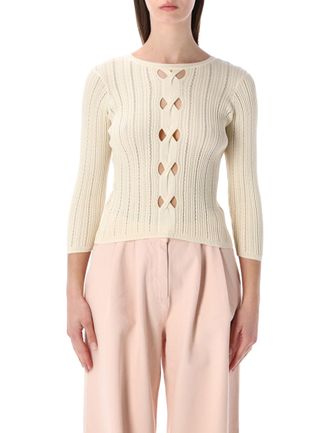Sessun Alencar Reversible Traforato Cotton Sweater