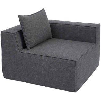 Hhg Elemento angolare/modulo divano HHG-396, poltrona lounge imbottita, stoffa/tessuto (300 g/m&sup2;) 63x97x97cm, grigio chiaro