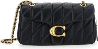 Coach Tabby 26 Black Quilted Crossbody Bag With Chain-Link Leather Shoulder Straps And Logo Plaque On The Front In Leather Woman