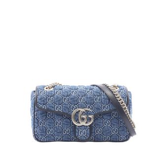 Gucci Pre-owned Gucci Medium GG Marmont Matelasse Denim Shoulder Bag Ladies HVV0HY7QUXWP0GZP