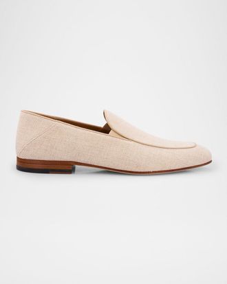 Stuart Weitzman Mens Briggs Linen Venetian Loafers