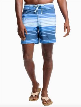 Southern Tide Wateree Stripe Water Short In Aged Denim