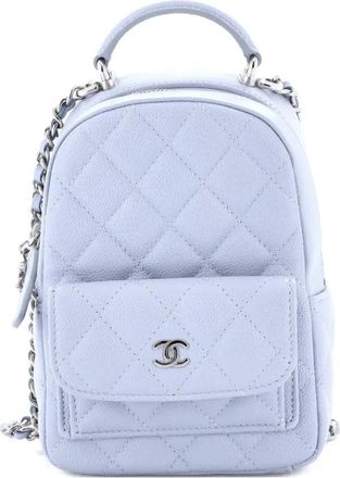 Chanel Classic CC Chain Pocket Quilted Caviar Mini backpack - Blauw