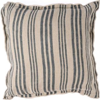 Bazar Bizar Funda de coj&iacute;n de lino natural negro 50x50 cm