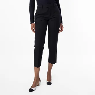 Burberry Tailored Virgin Wool Cropped Trousers, Brand Size 12 ( US Size 10 )