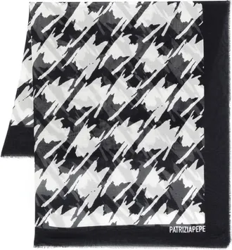 Patrizia Pepe Sciarpa con stampa astratta - Nero