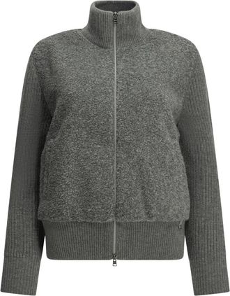 Herno Resort Vest met ribgebreid patroon - Dames - Truien - Grijs - Maat: M Wol