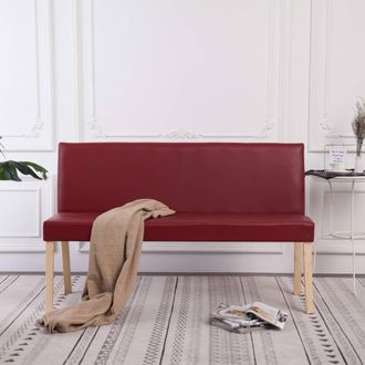 vidaXL Vidaxl - Banco De Cuero Sint&eacute;tico 139,5 Cm Color Vino Tinto