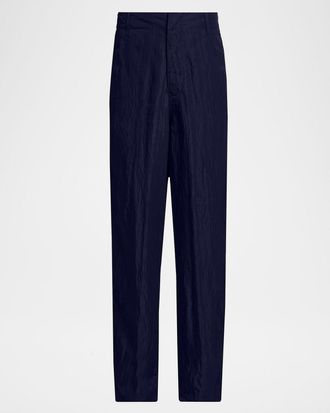 Giorgio Armani Men & apos;s Crinkled Viscose Trousers