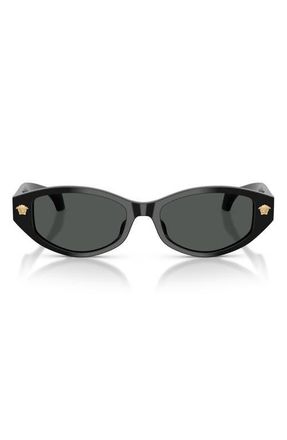 Versace 54mm Cat Eye Sunglasses in Black /Dark Grey at Nordstrom